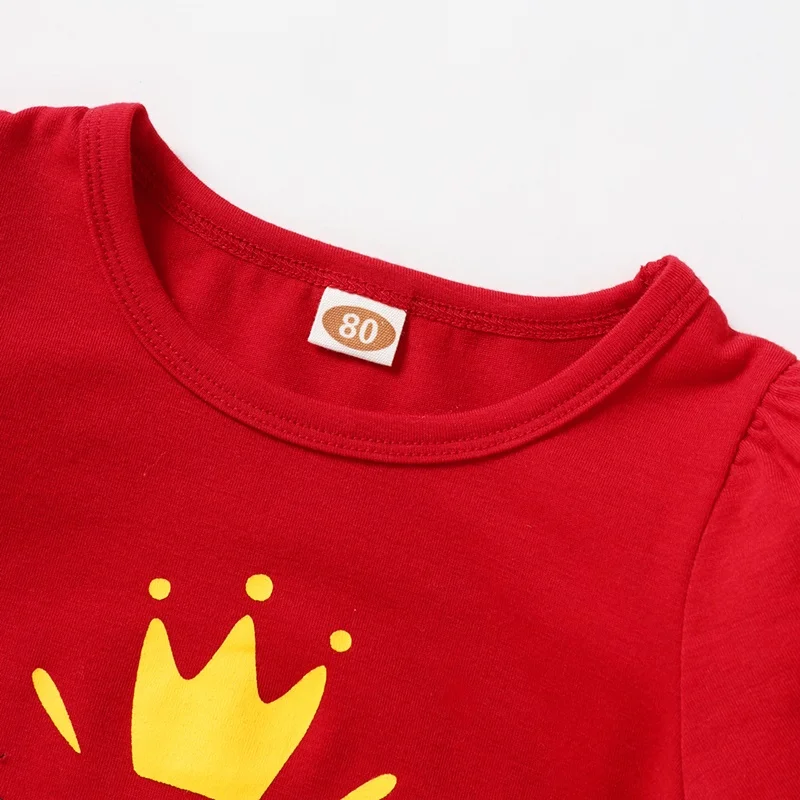 Комплект одежды для маленьких девочек футболки с коротким рукавом и надписями