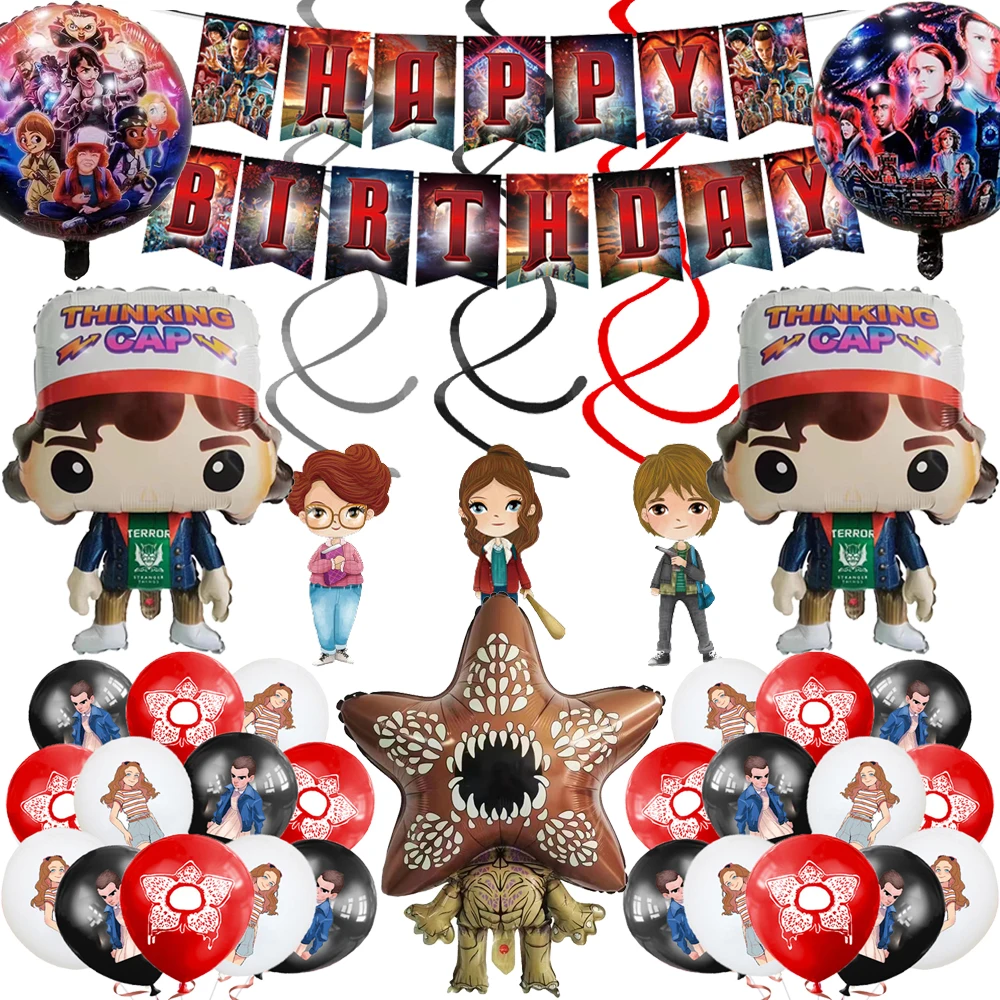 

Cartoon Stranger Things Birthday Party Decoration Cartoon Helium Latex Balloons Set Baby Shower Party Supplies Kids Toy Gifts