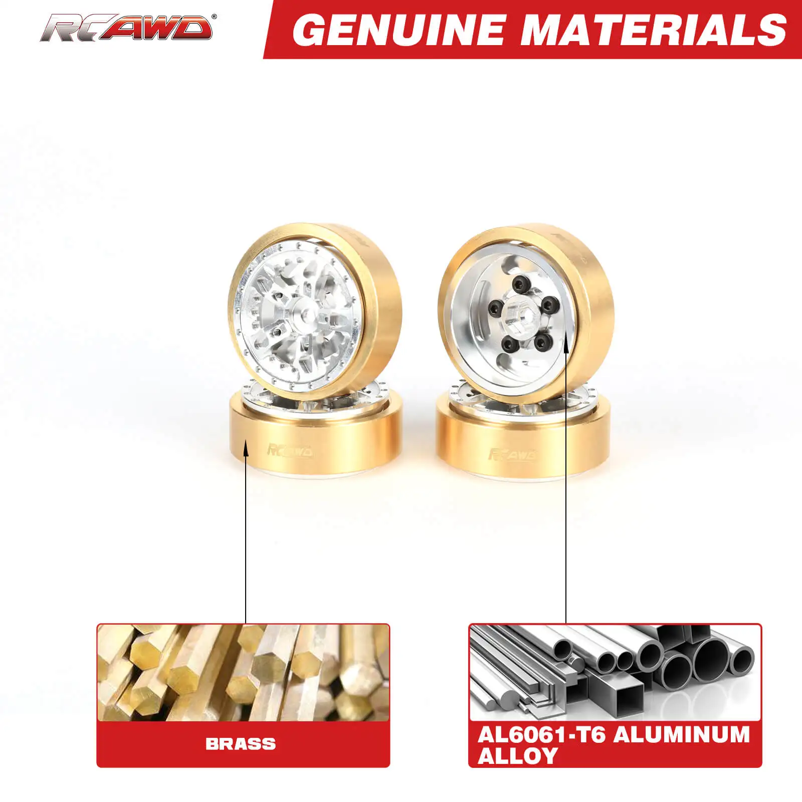 RCAWD 1.2in алюминиевый Радиоуправляемый обод колеса медный противовес для 1/18 HOBBYPLUS 4WD