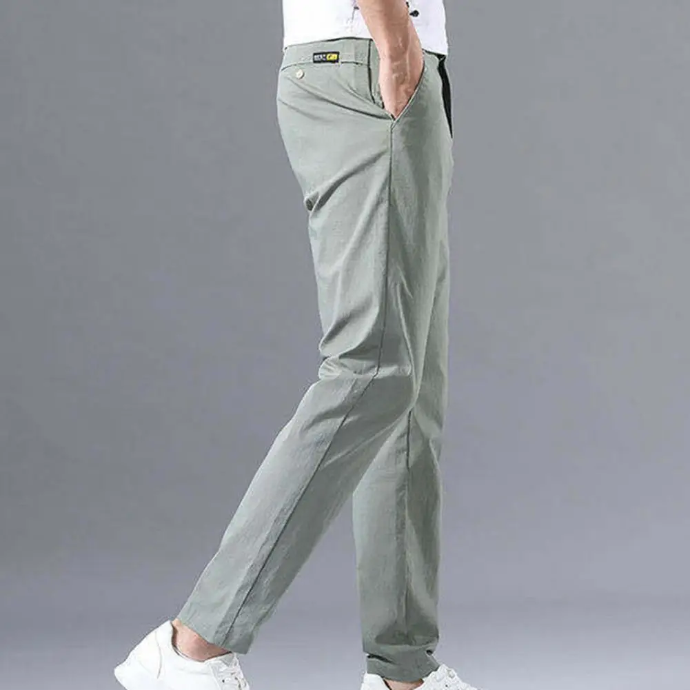 

Bottoms Casual Mid Waist Straight Pants Breathable Sports Pants Slim Fit for Daily Wear