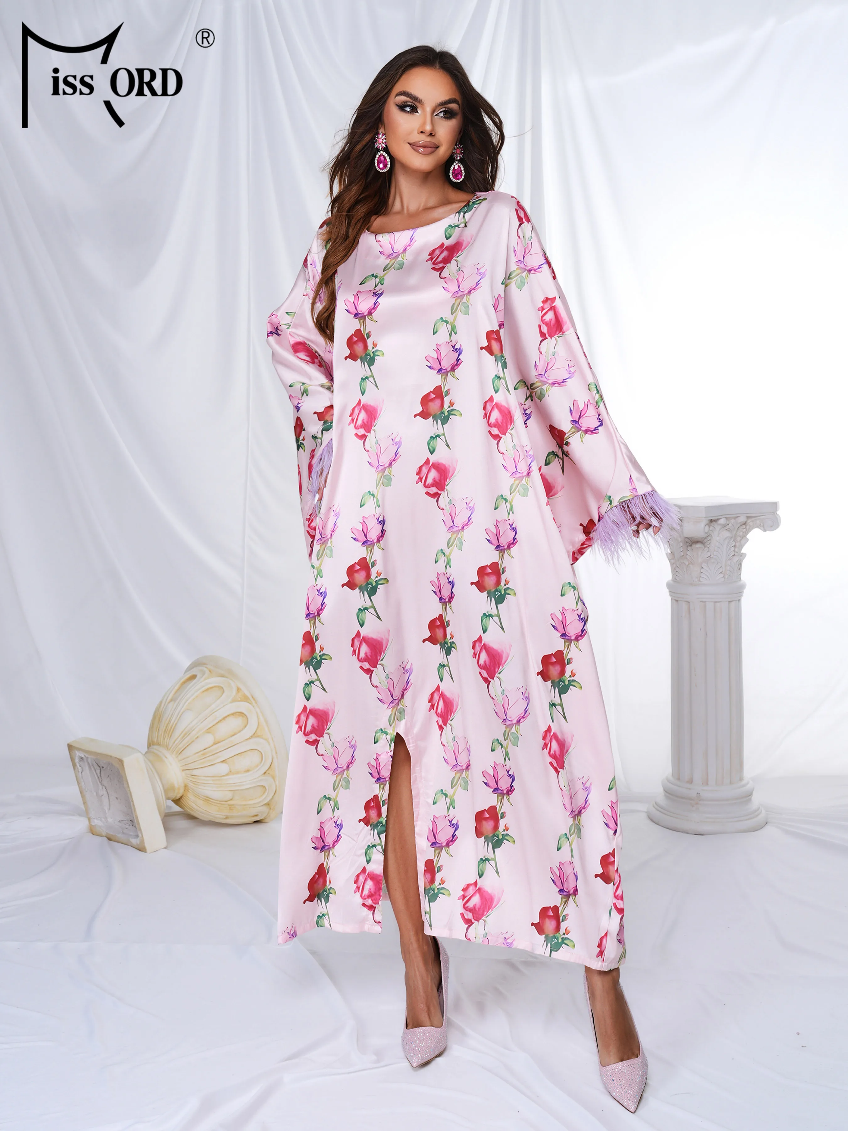 Платье Missord большого размера цветочное свободное платье удобное женское для