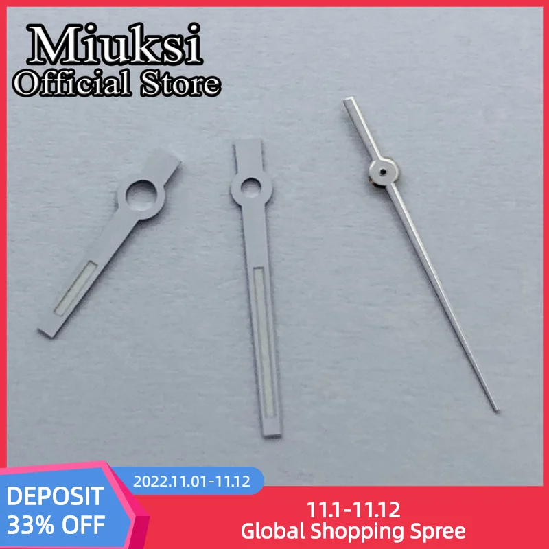 

Miuksi silver watch hands green luminous hands fit NH35 NH36 ETA 2824 2836 Miyota 8205 8215 821A Mingzhu 2813 3804 movement