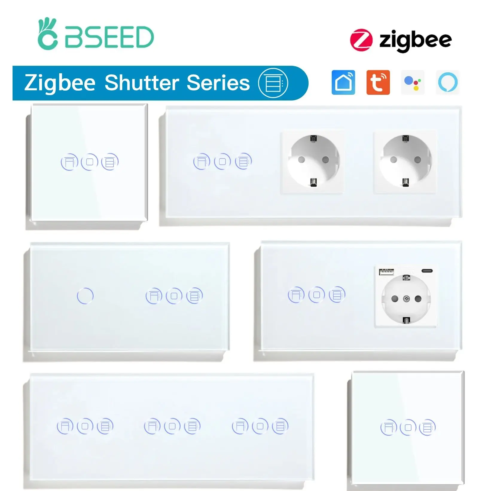 Переключатели затвора BSEED Zigbee умные рулонные шторы с управлением через