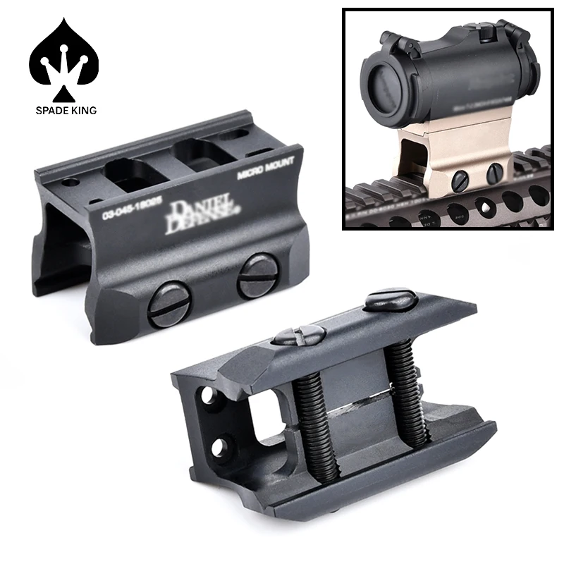 

Metal Micro Mount DANIE DEFENSE H1 H2 M5 Red Dot Sights Scope Base Adapter Riser Increased Mounting Base Fit 20mm Rail