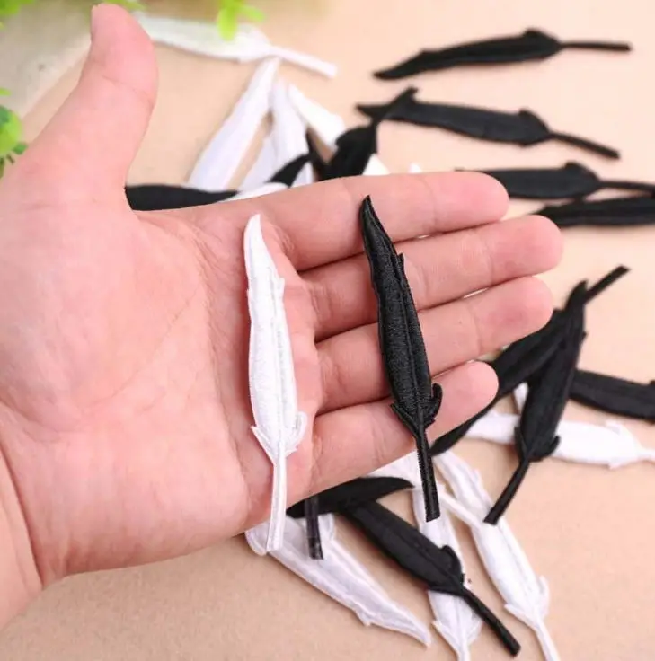 Новое поступление 10 шт. нашивка с вышивкой перьями утюг на популярной сумке для