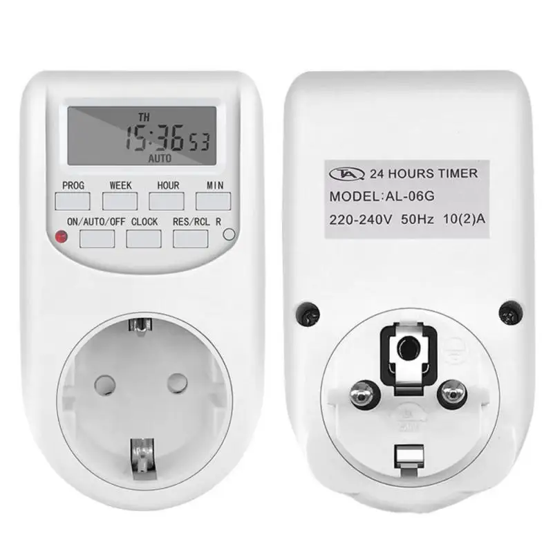 

Smart Plug Electronic Digital Timer Switch EU Plug Kitchen Timer Outlet 220V 50HZ 7 Day 12/24 Hour Programmable Timing Socket