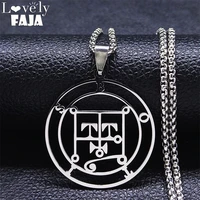 2022 demon seal botis stainless steel charm necklaces womenmen silver color statement necklace jewelry gargantilha n4592s04