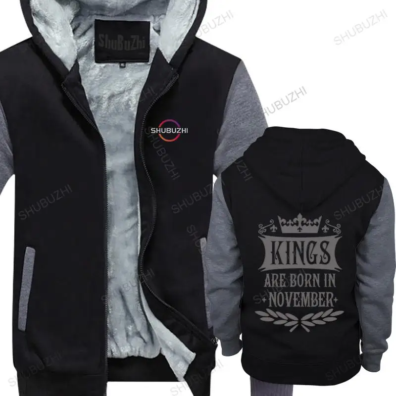 

hot sale winter cotton hooded sweatshirt vintage hoody Kings Are Born In November men's fashion fleece hoodie jacket pullover