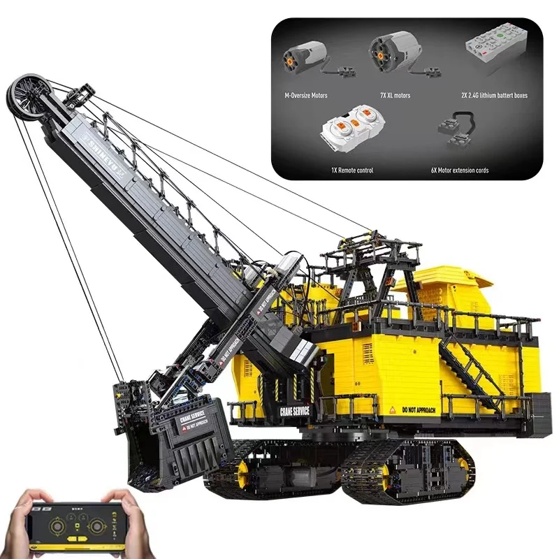 

11689pcs Electric Rope shovel High-Tech RC Remote Control scraper Truck 1:37 Model Car Building Blocks Bricks DIY Toys Boy Gifts