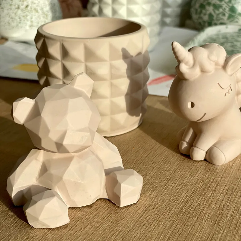 3D Stereo силиконовая форма Медведь DIY животного для свечей гипсовая плитка ручной