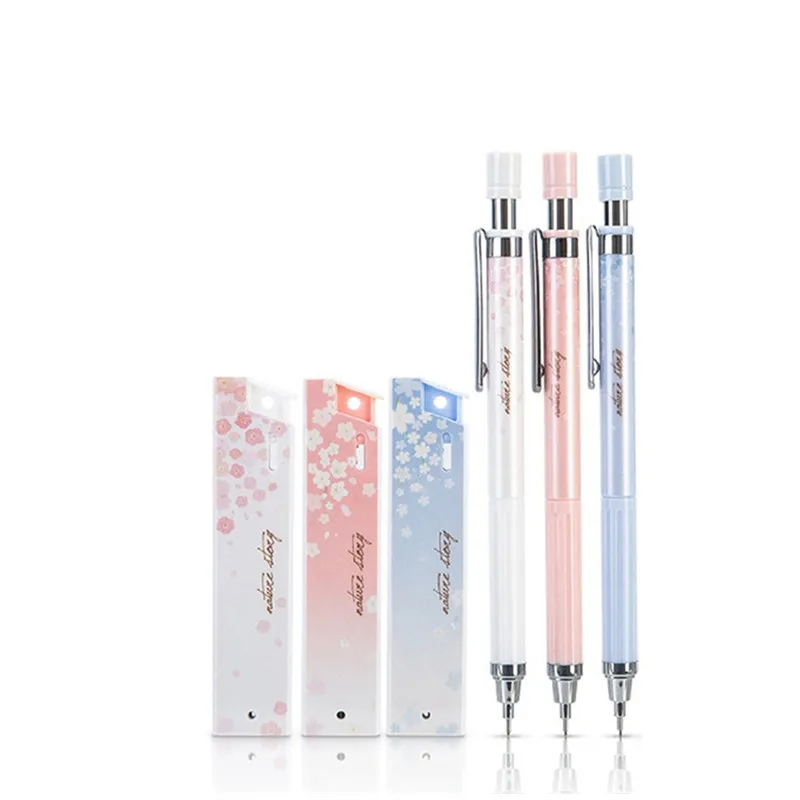 

6pcs/set Mechanical Pencil with Refills Writing Tool School Student Kawaii Pens Kids Stationery Student School Supplies