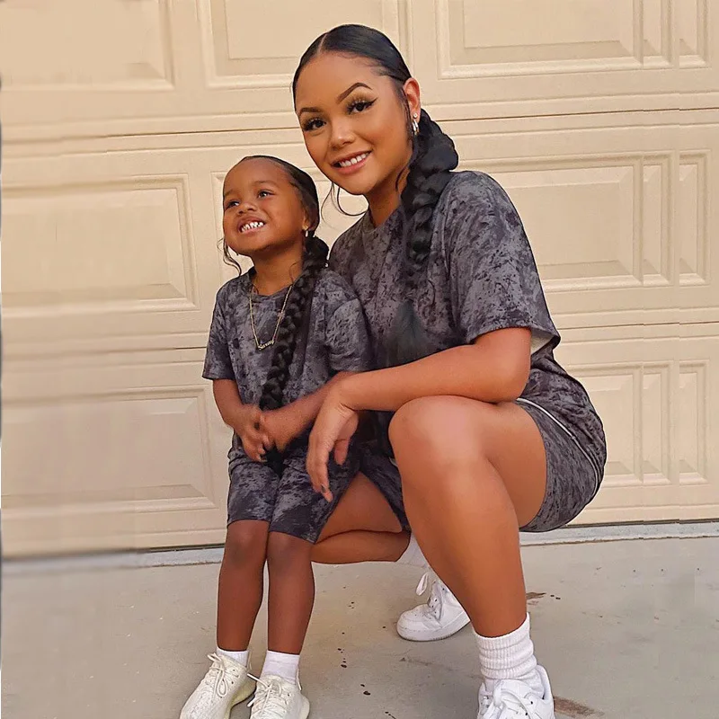 Семейная летняя Милая рубашка для мамы и ребенка модная семейная Одинаковая