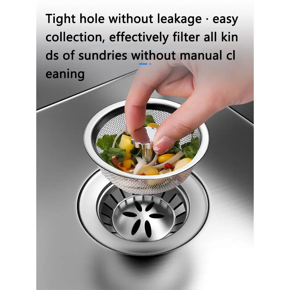 

Kitchen Sink Strainer Stainless Steel Anti-clogging Anti-odor Pool Filter Drain Accessories