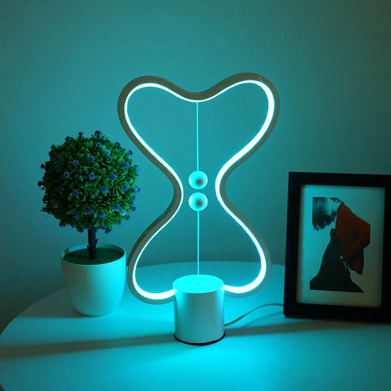 Magnetic Balance Lamp USB Powered 7 Color Changeable Home Decor Bedroom Office Kids Desk Lamp Children Gift Christmas Night Lamp