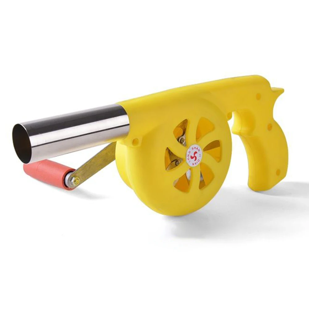 

BBQ Hair Dryer Manual Blower Hand Crank Handheld Household Metal Parts Outdoor Portable Small ABS Plastic Body