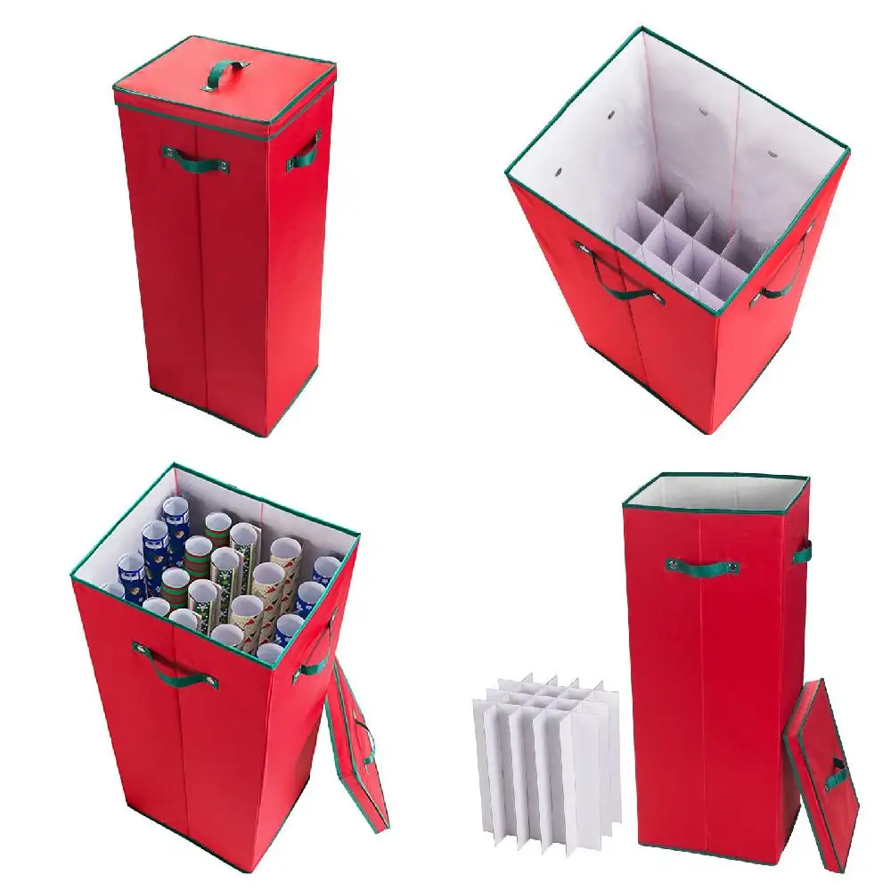 

Lovely Red 30 Inch Wrapping Paper Storage Box with Lid, Keep All-Occasion Spectacularly Organized and Protected.