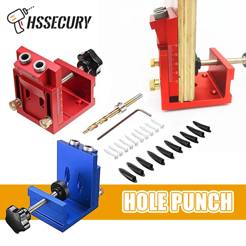 

Алюминиевый косый перфоратор для отверстий, карманный сверлильный направляющий дюбель, джиг, скошенный локатор, деревообрабатывающий Стол...