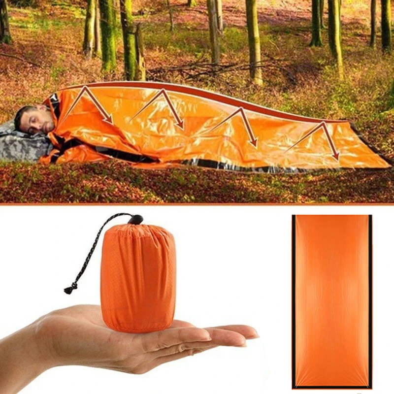 

Туристический спальный мешок, водонепроницаемый легкий, с карабином, для выживания, туризма, активного отдыха