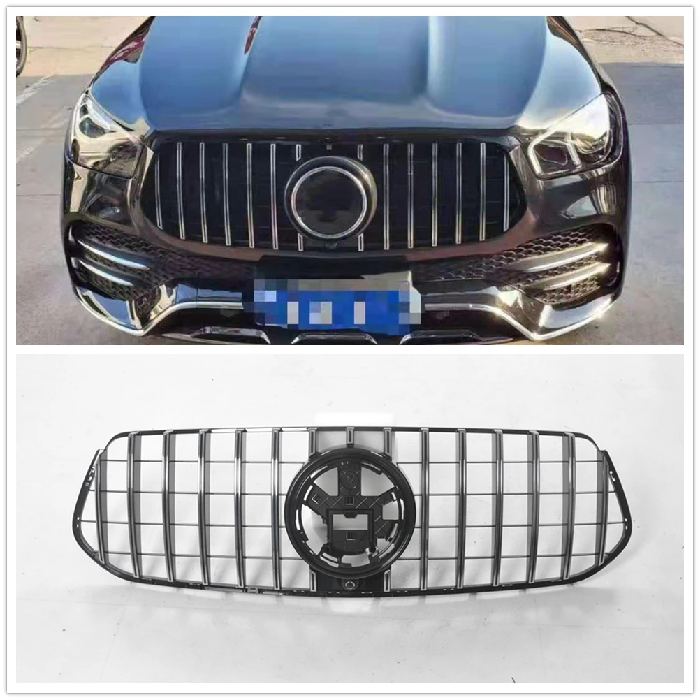 

Front Grille Grill For Mercedes Benz W167 GLE Class 2019 2020 GLE350 GLE400 GLE450 SUV Coupe GT Silver Upper Bumper Hood Mesh