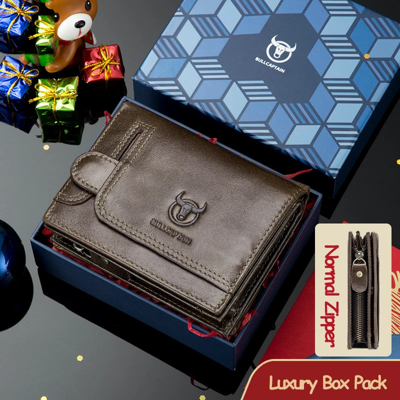 Top Layer Cowhide Men's Leather Wallet Multi-functional Small Driver's License Card Money Clip Small Money Bag