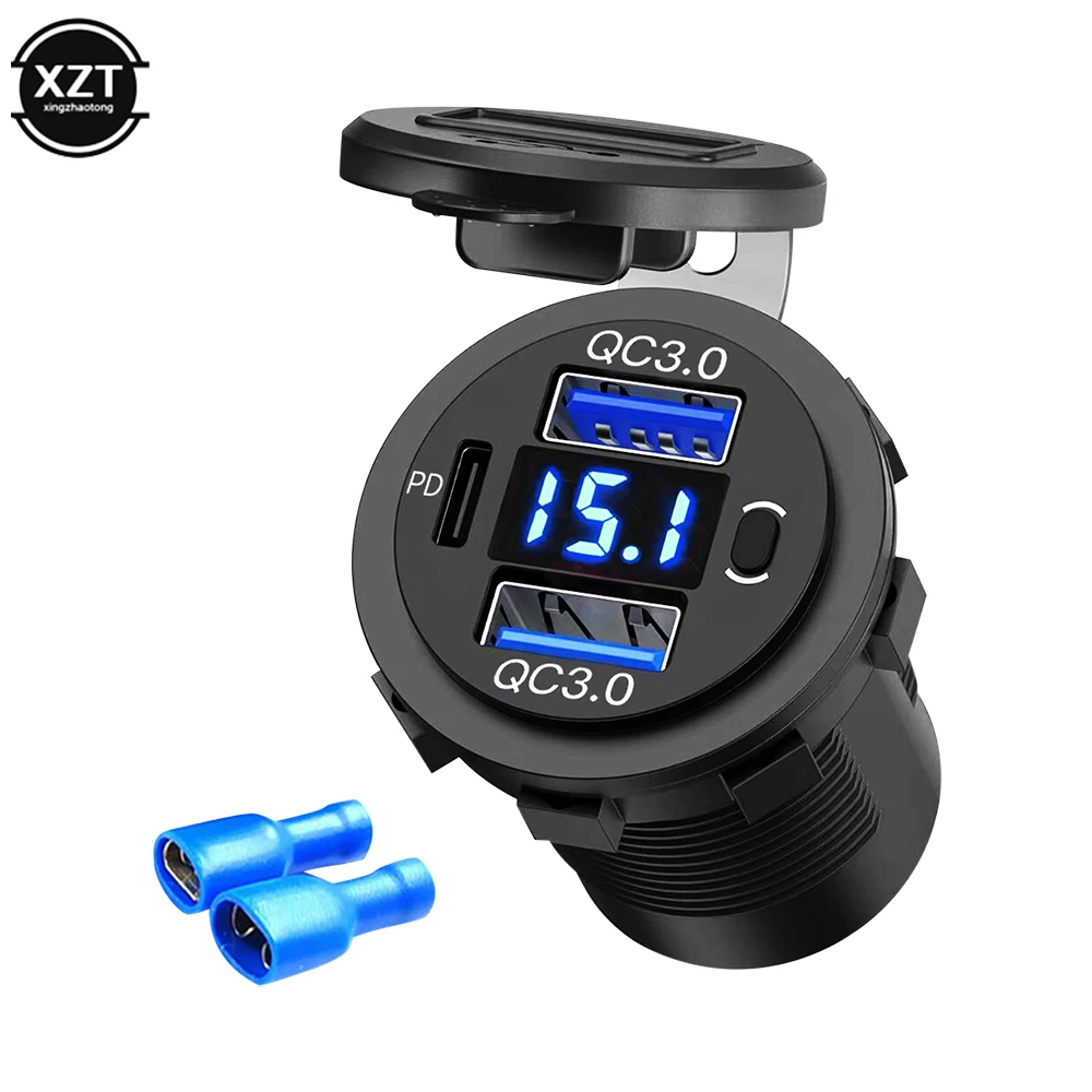 Фото Автомобильное зарядное устройство с двумя USB-портами, 12 В/24 В №3