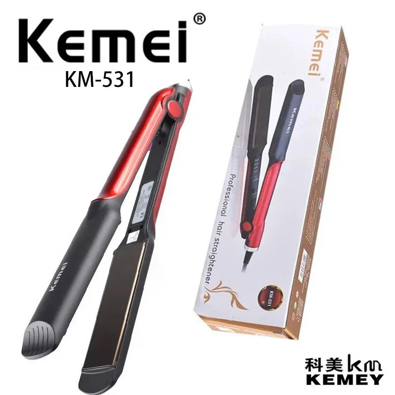 Kemei-plancha y rizador de pelo eléctrico, plancha de pelo profesional de alta calidad, KM-531