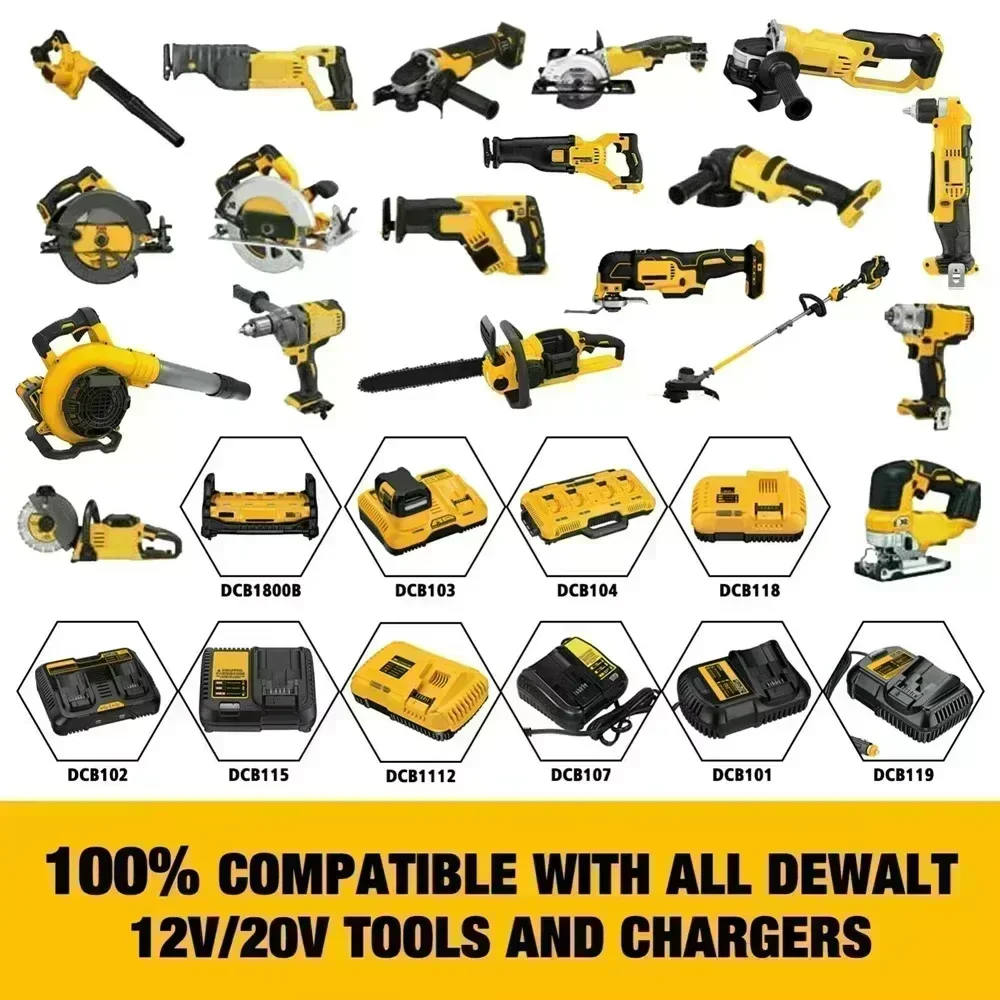 Аккумулятор 6 Ач/9 Ач/12 Ач 20 В для Dewalt Power Tool |