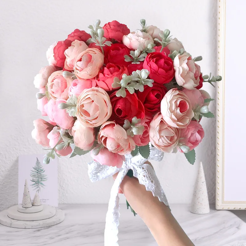 

1 bunch of simulation bouquets of silk cloth jasmine home living room decoration fake flowers simulation plant bouquet