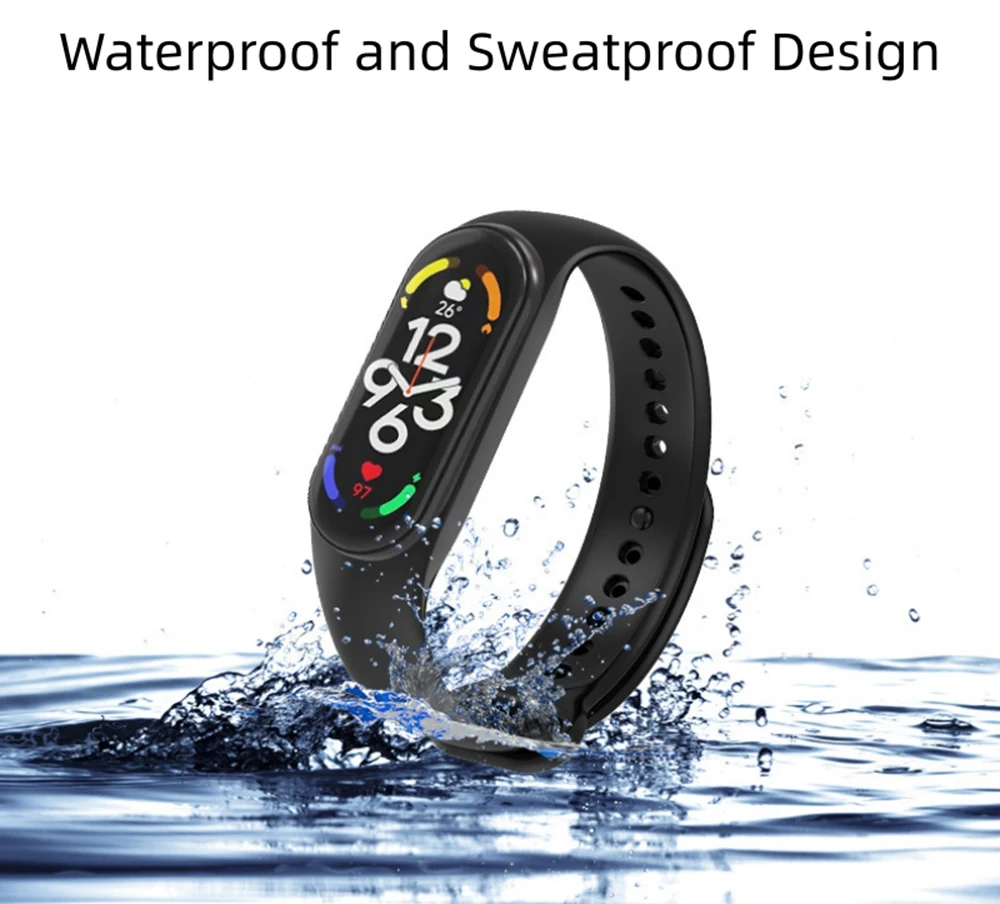 Фото Ремешок силиконовый для Mi Band 7 6 5 4 3 2, спортивный сменный Браслет для наручных часов Xiaomi Mi Band 5 №5
