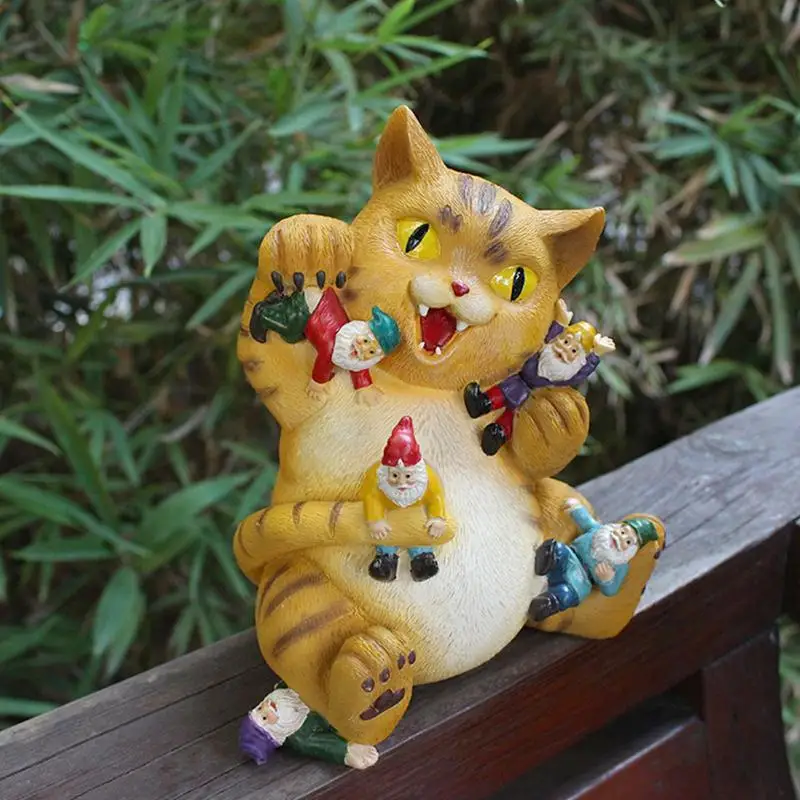 

New Cat Gnomes Garden Art Outdoor for Fall Winter Garden Decor Garden Gnome Statues Outdoor Decor Housewarming Garden Gift