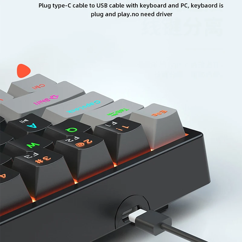 Оригинальная Механическая игровая клавиатура GK61 61 клавиша USB проводная