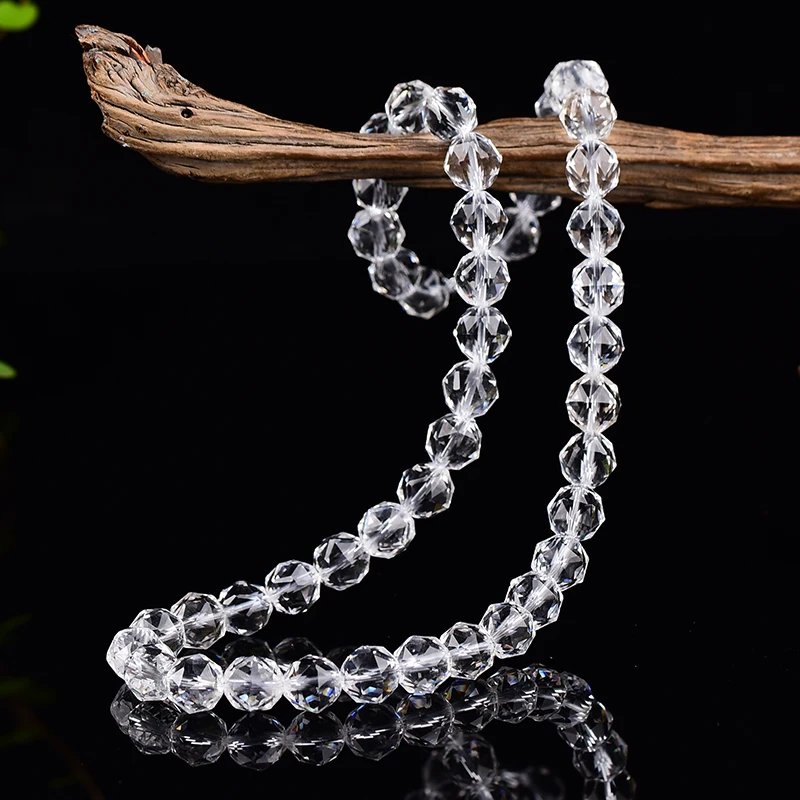 Natural White Transparent White Crystal Necklace Rough Stone Crystal Necklace