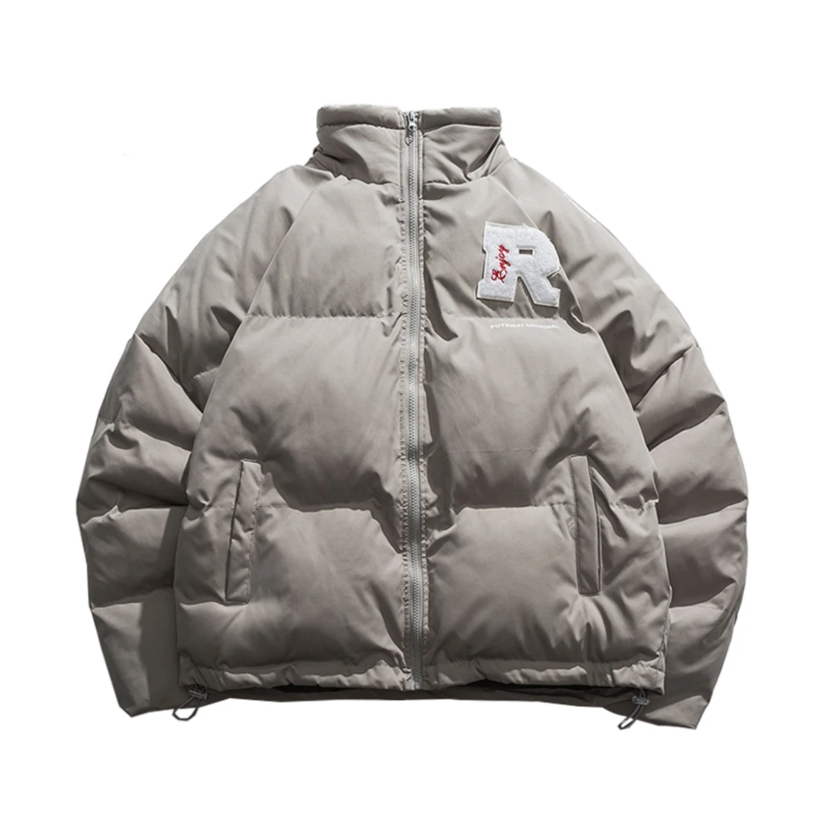 2022 Japanese Tide Sign Letter Embroidery Stand Collar Cotton Suit Women Winter Couple Loose Thick Bread Coat Cotton Jacket