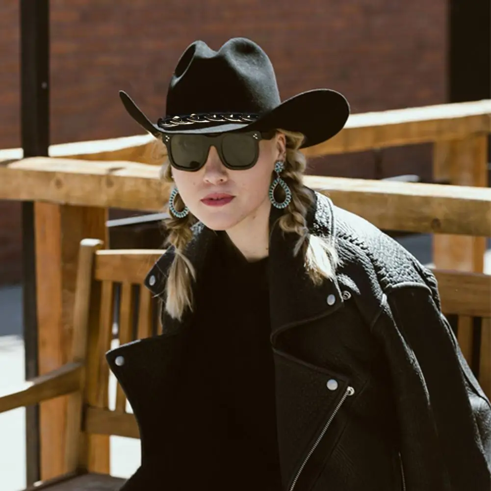 

Stylish Unisex Cap Durable Lightweight Cowboy Hat Women Men Wide Brim Jazz Cap