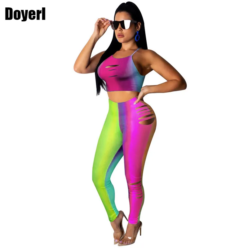 

Tie Dye Print Sexy 2 Piece Set Women Club Outfits Crop Top and Pants Bodycon Casual Sets Summer Two Piece Set Tracksuit Women