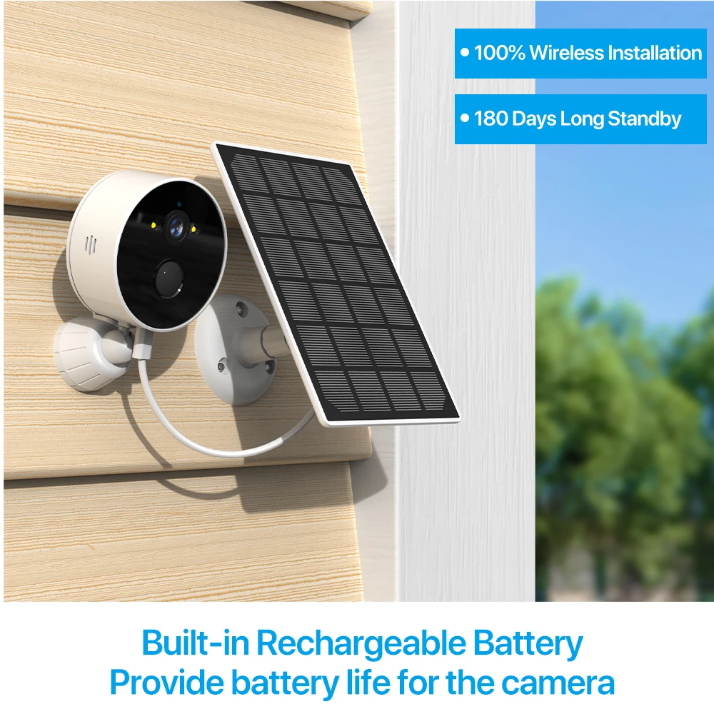 1080P Wi-Fi камера на солнечной батарее Беспроводная с питанием от батареи