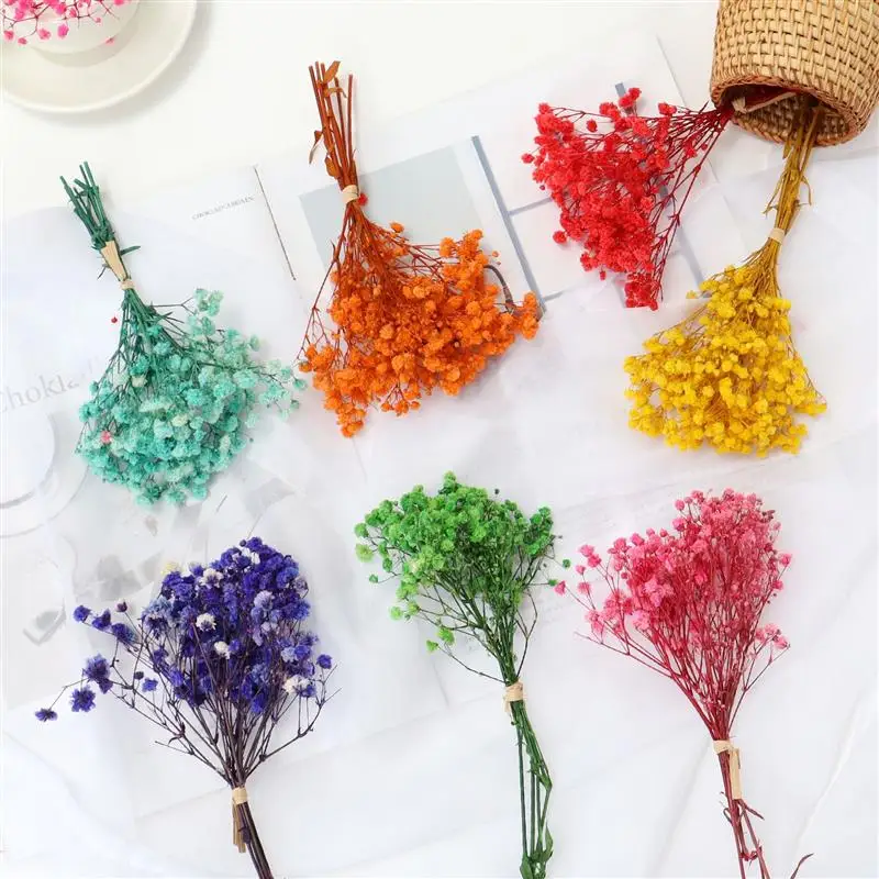 

Искусственные сухие цветы Gypsophila, букет из сухих цветов для украшения мебели