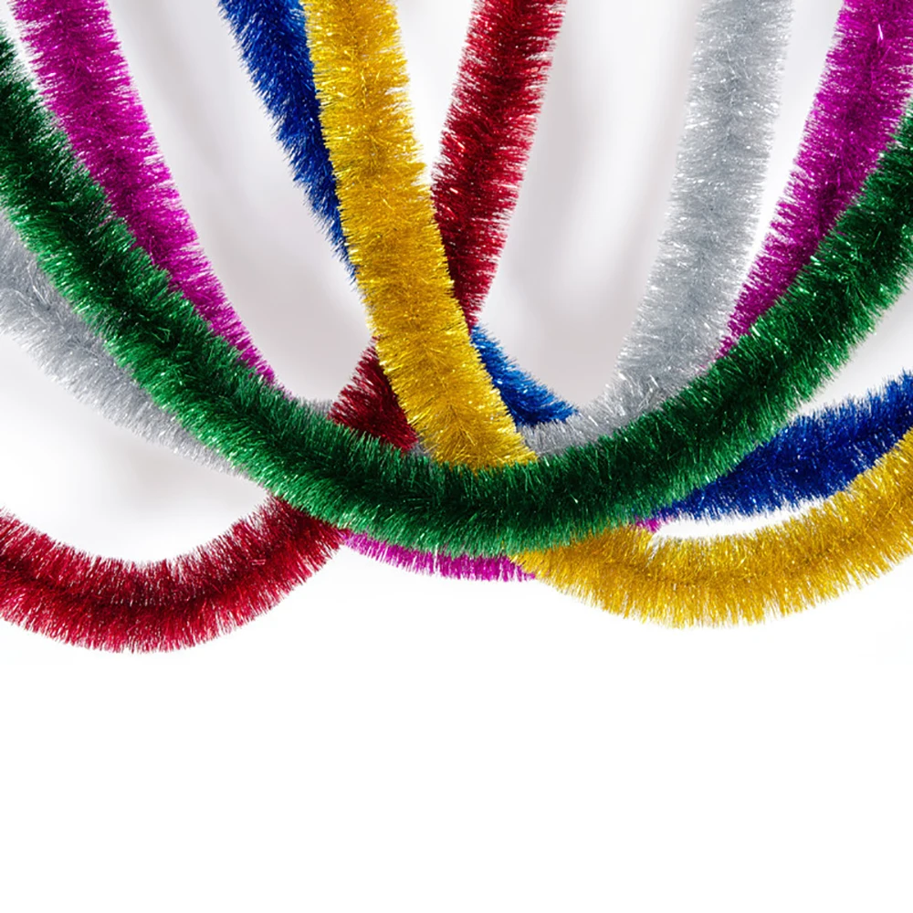 

2.3m Foil Tinsel Ribbon Garland for Christmas Decoration Xmas Tree Wrapping Ribbon Christmas Ornaments New Year Decor Supplies