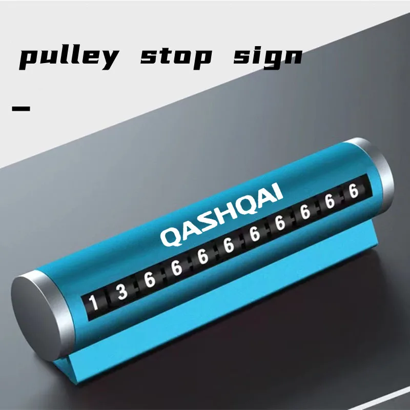 

For QASHQAI J10 J11 J12 Car Metal Temporary Parking Card Rotate Phone Number Plate Aluminum Stickers Park Stop Auto Accessories