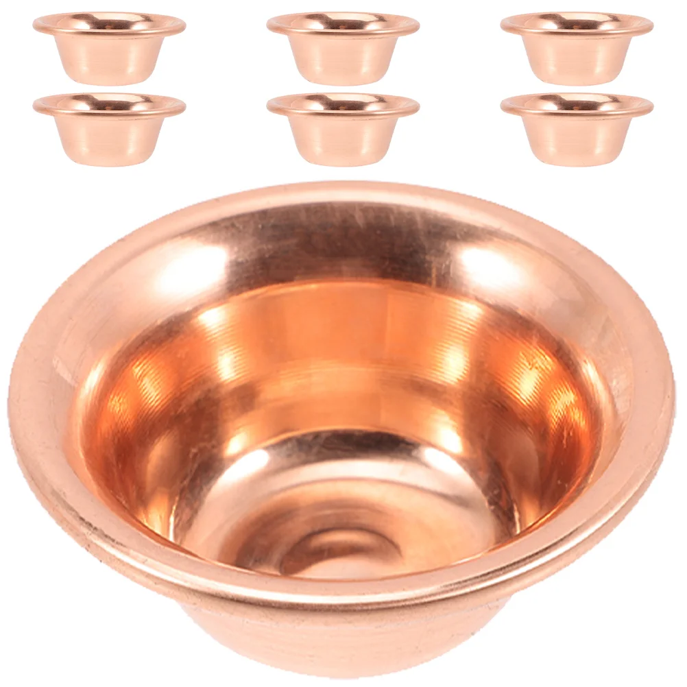 

7 Pcs Offering Cup Yellow Decor Tibetan Bowl Supply Altar Decorative