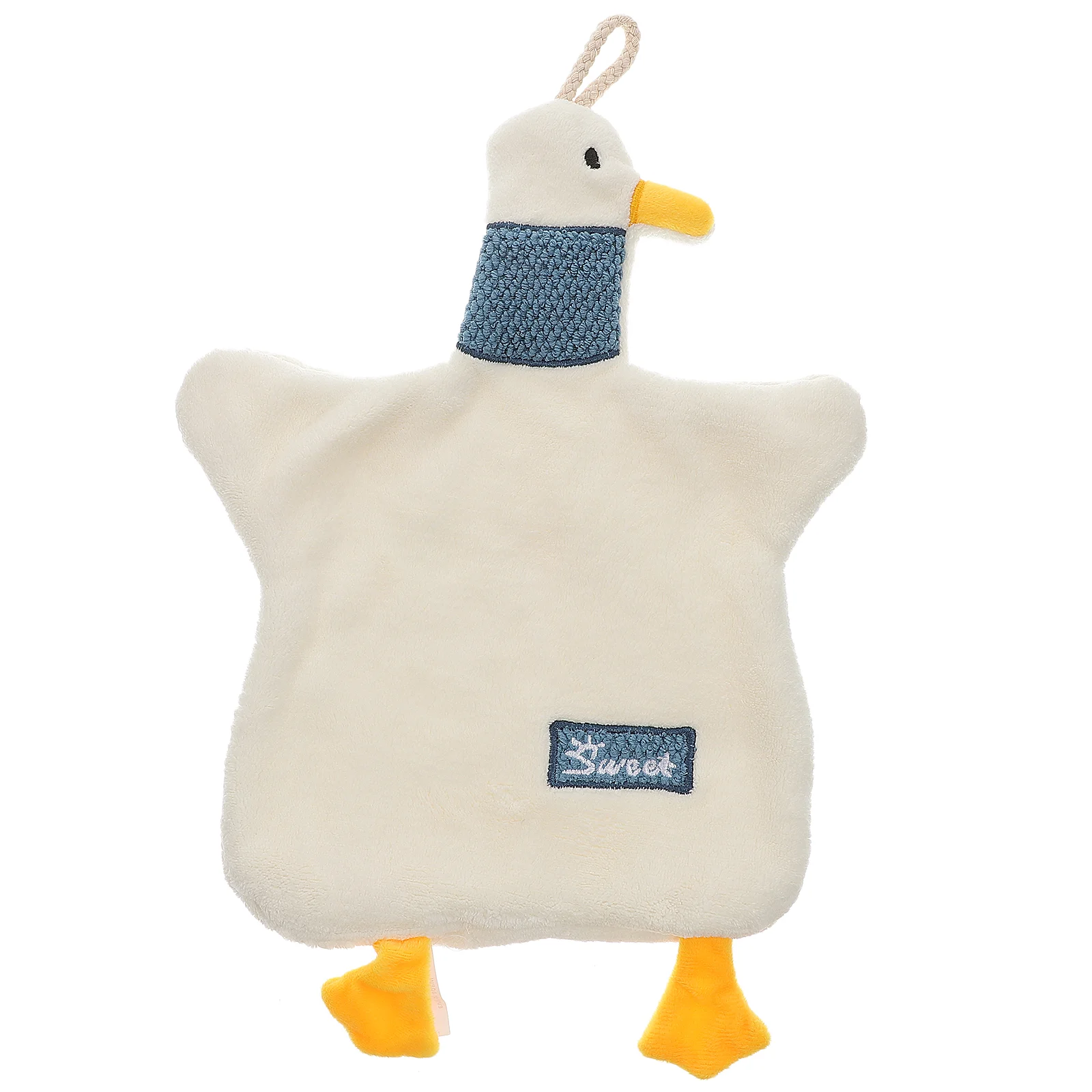 

Cartoon Duck Hand Towel with Hanging Loop Absorbent Coral Fleece Hand Towel