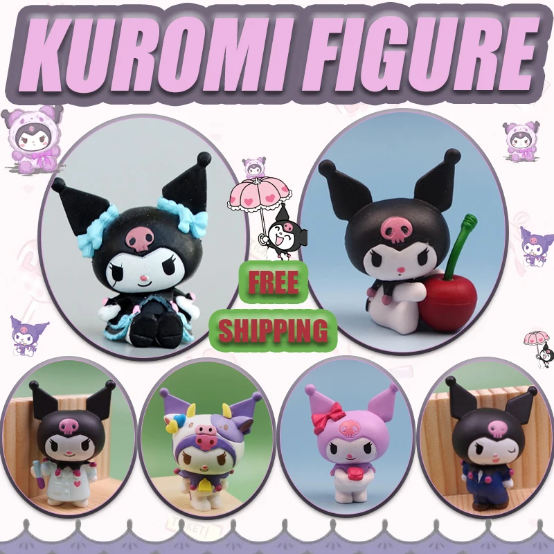 

My Melody Figure Anime Figure Kawaii Melody Kuromi Kt Cat Action Figures Collection A Set of 5 Pvc Materials Gifts for Children