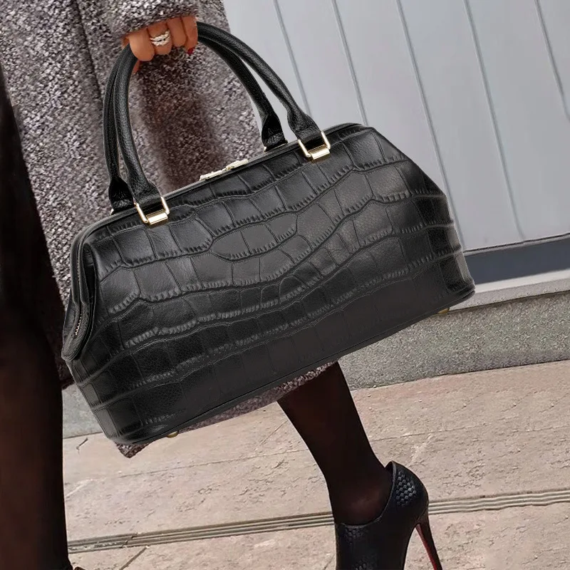 Full Leather 100% Cowhide Luxury Bag One Shoulder Women's Handbag Fashion Exquisite Crocodile Leather Bag