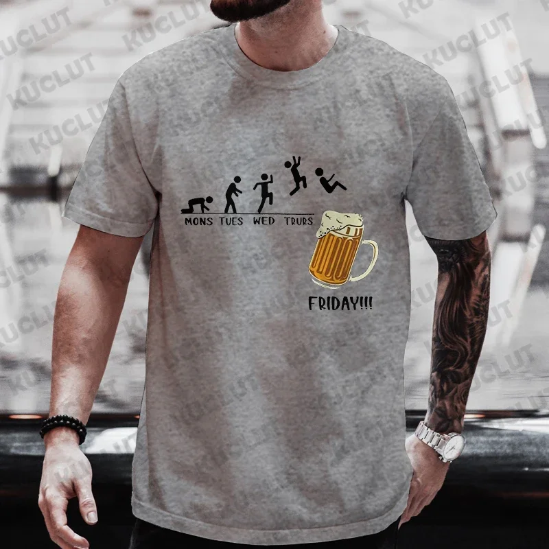 Мужская футболка Friday Beer Funny Graphic Y2k Топы Weekend Drinking Lover Party Team Tees Плюс Размер