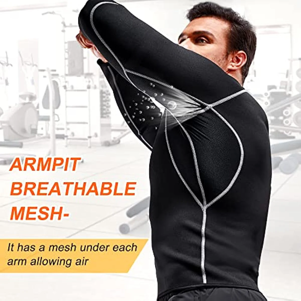 Men Sweat Neoprene Weight Loss Sauna Suit Workout Shirt Body Shaper Fitness Jacket Top Shapewear Long Sleeve Compression Shirts