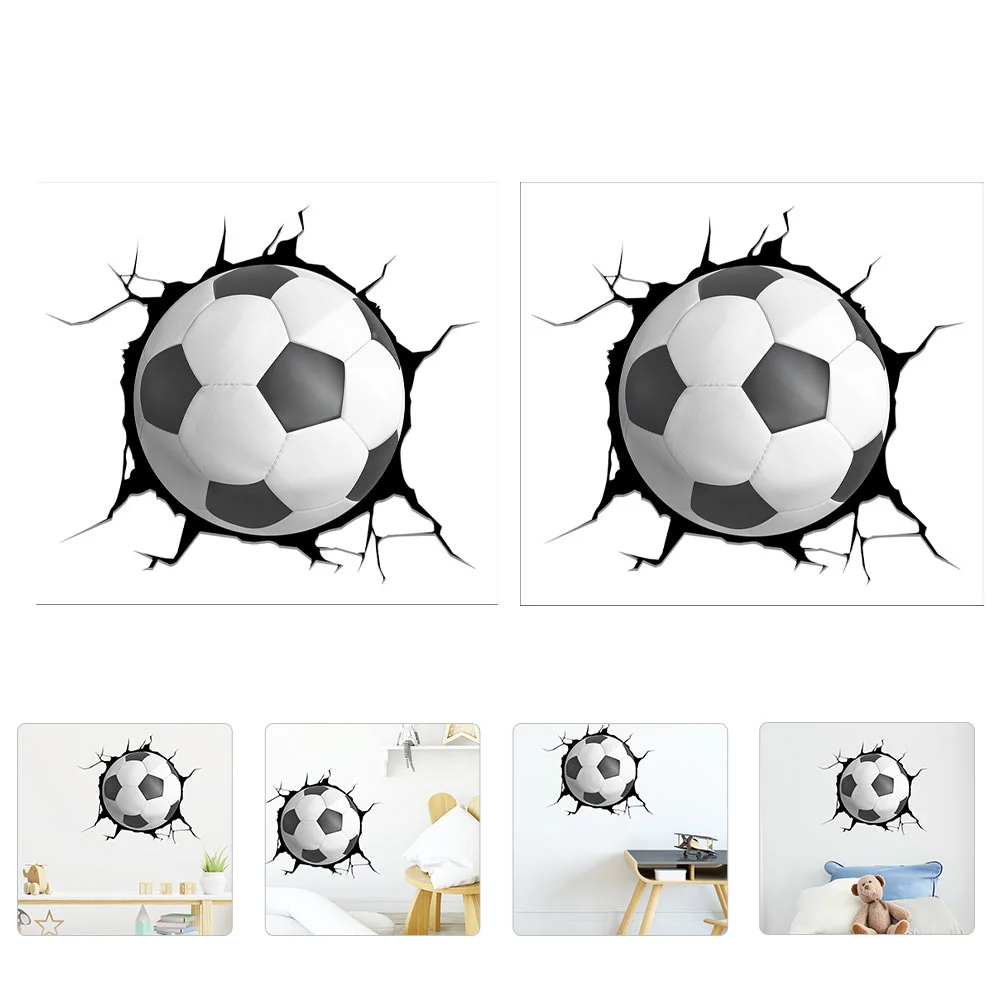 2 листа футбольные наклейки мультяшные настенные украшения детская спальня