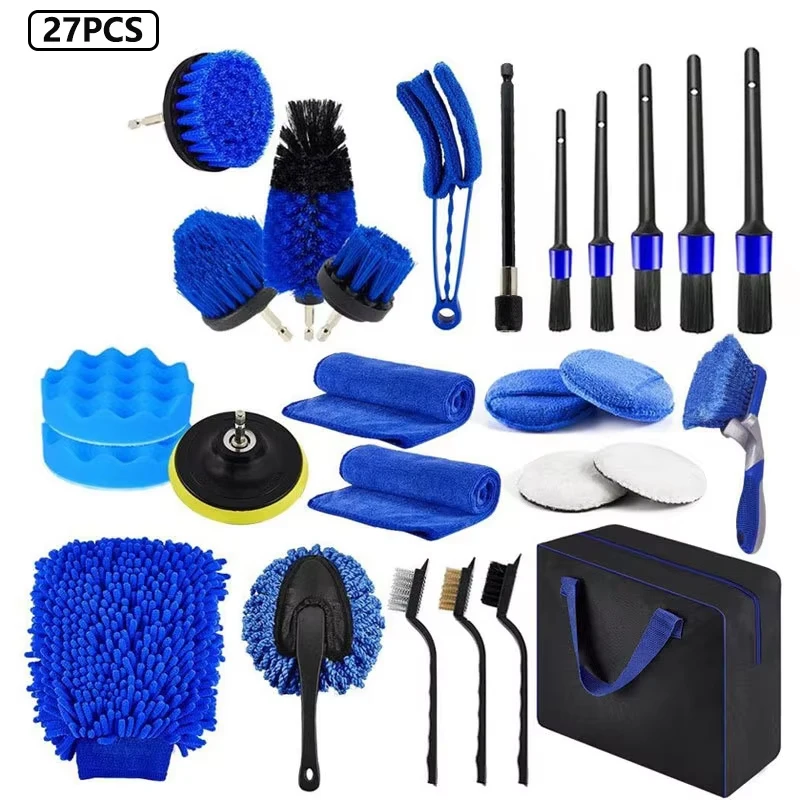 

Набор щеток для мойки автомобиля, щетка для детализации воздуховыпускного отверстия, обод шин, дрель, губки, инструменты для очистки салона автомобиля, экстерьера, грязи, пыли