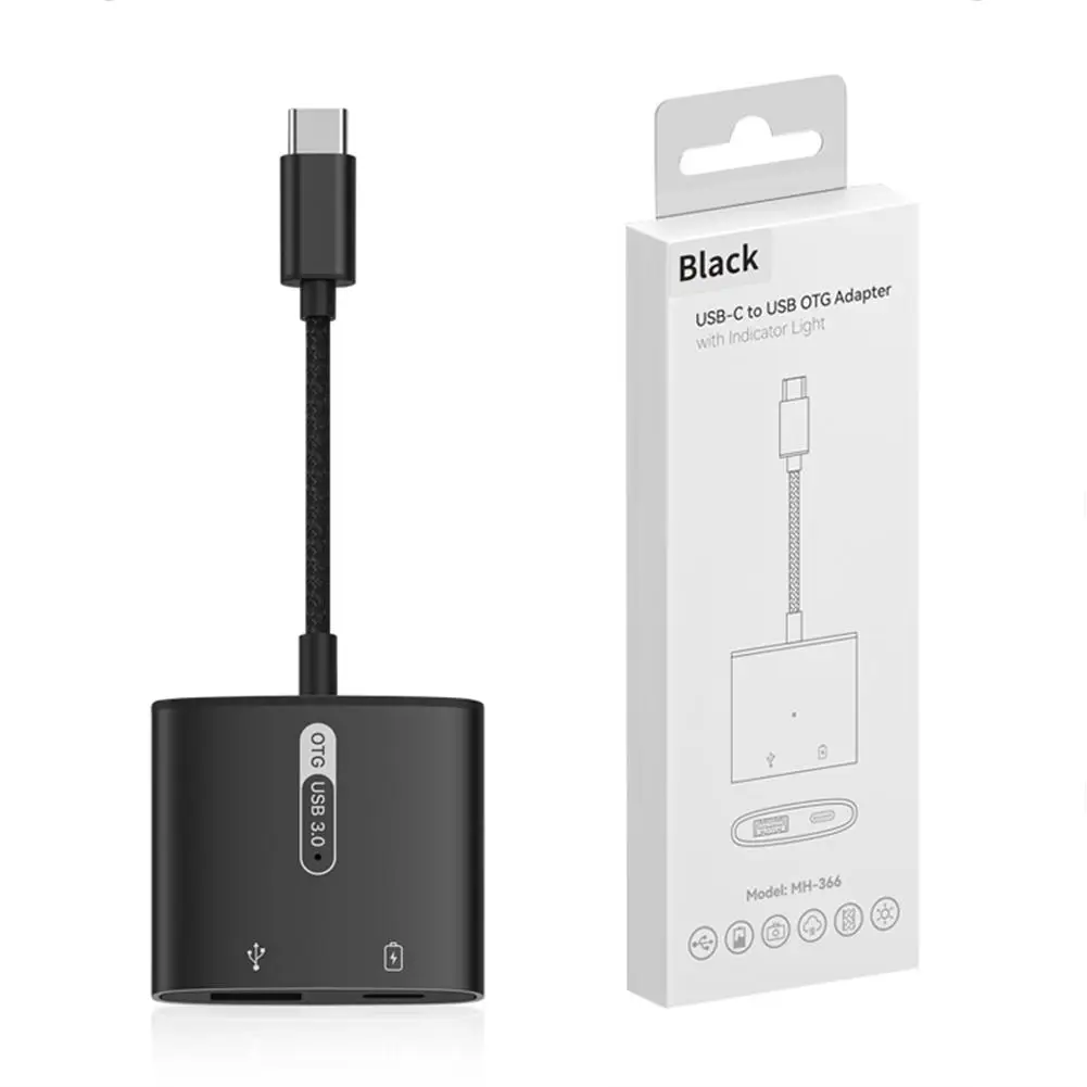 

Portable 2-in-1 OTG Adapter Built-in Upgraded Smart Chip Type-C To USB Charging Converter For Mobile Phones Tablets Computers