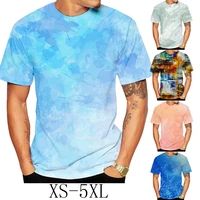 2022 mens and womens new summer summer color tie dye printing 3dt shirts mens short sleeve round neck t shirt tops