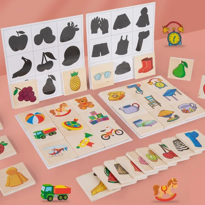 Настольная игра Монтессори соответствующая форме изображения Знайди теней